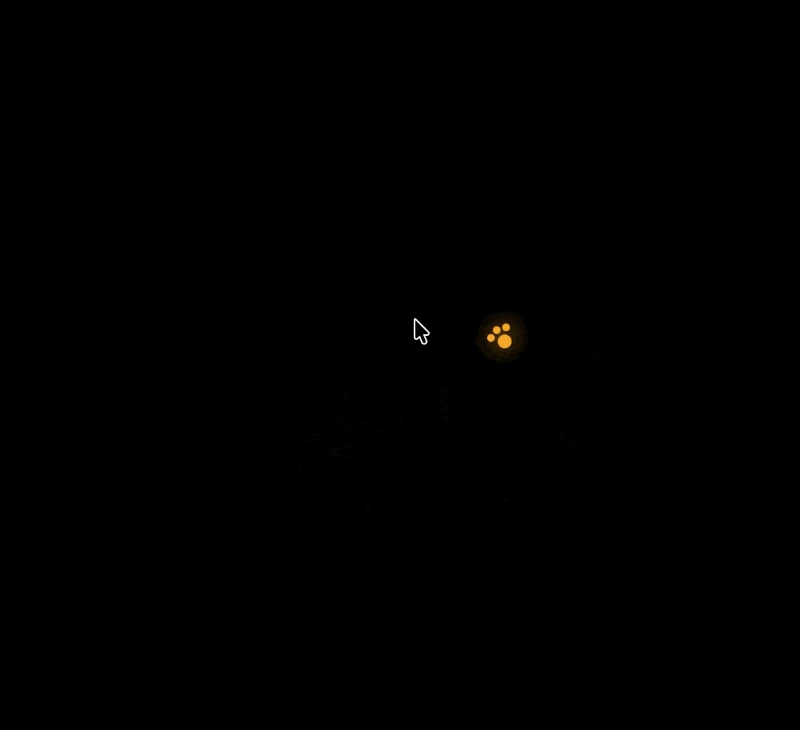 Pip’s orange paw companion following the cursor in its desktop demonstration